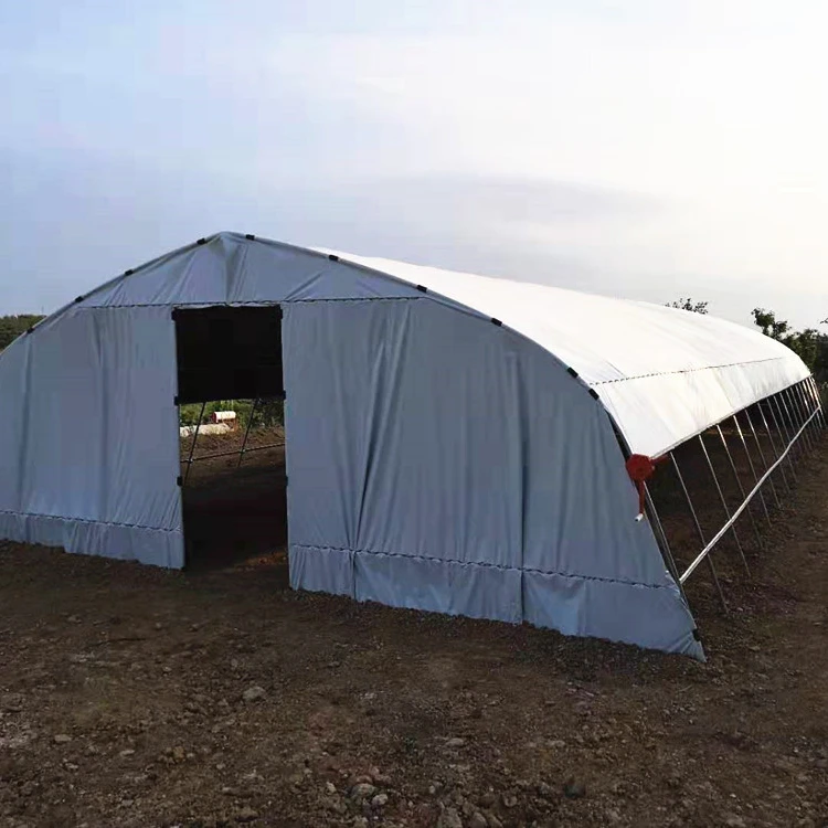 Chinese animal husbandry professional agricultural greenhouse (framework + plastic film + film coiler) greenhouse for sale