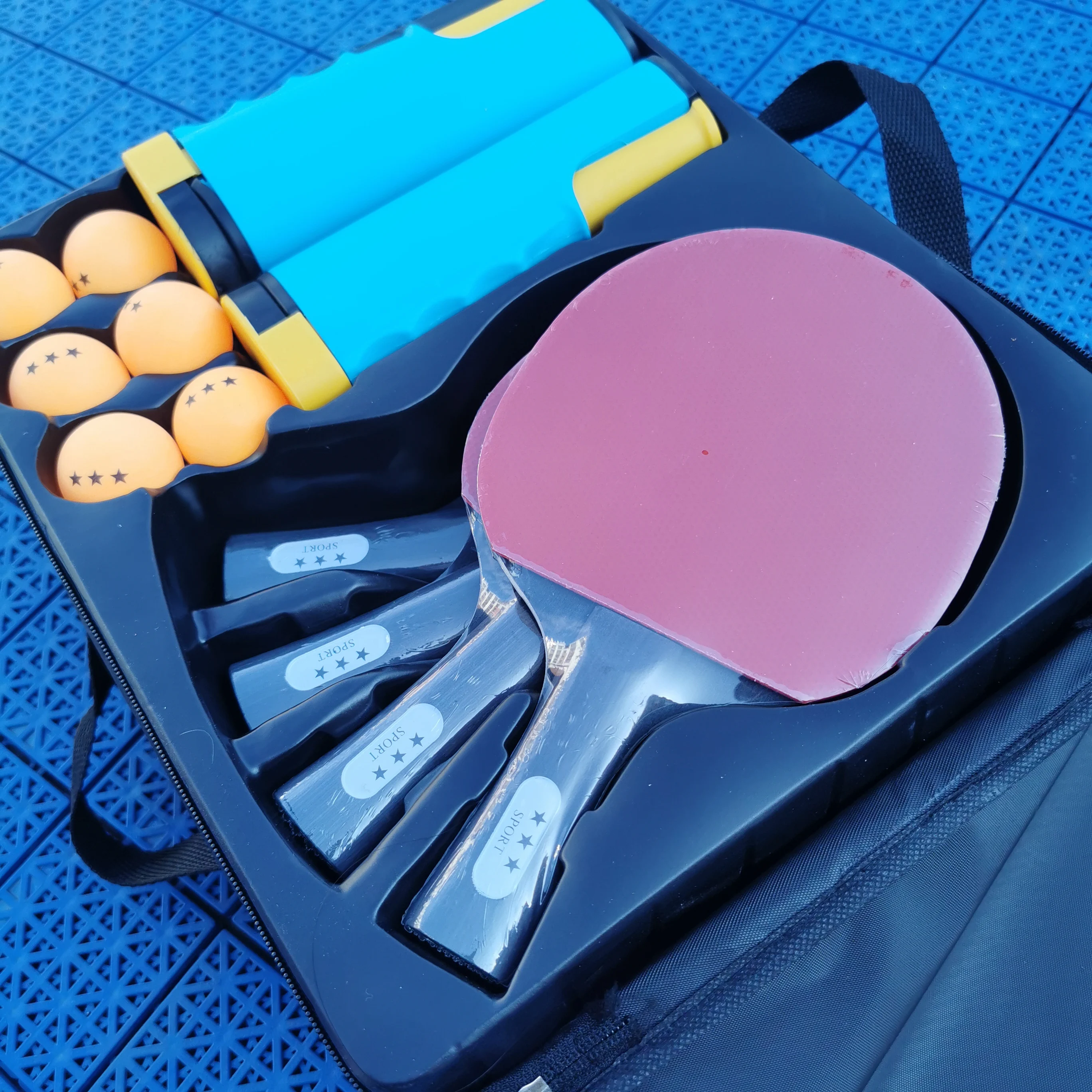 professional 4 Player table tennis racket with retractable table tennis net set cheap table tennis paddle and ping pong racket