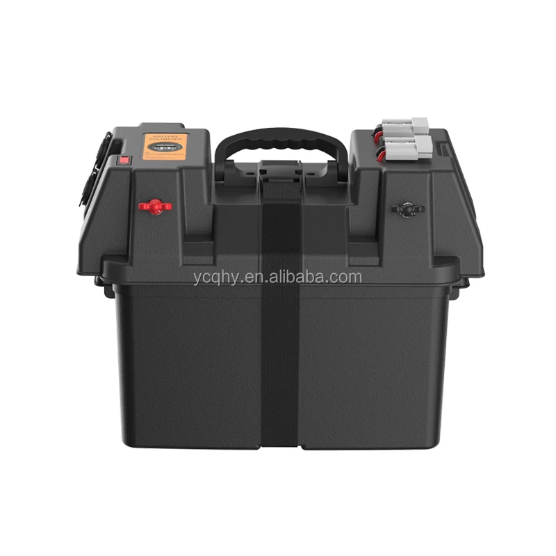 Outdoor Plastic Waterproof 12v Battery Box Camping Usb With Voltmeter Adventure Battery Box