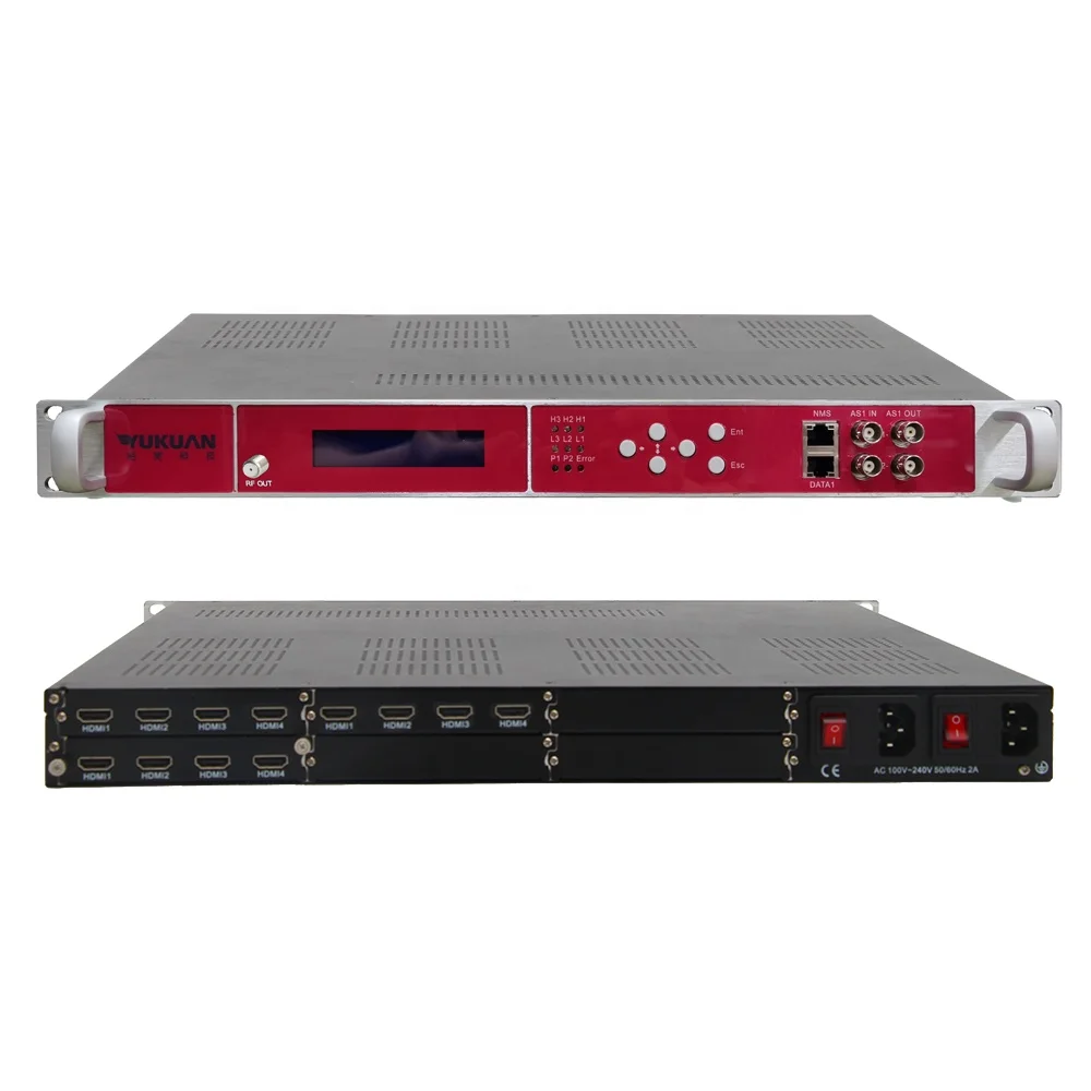 IPTV 12 Channel HD MI MPEG4 to 4 Carrier RF Tuner QAM Encoder Modulator Encoder