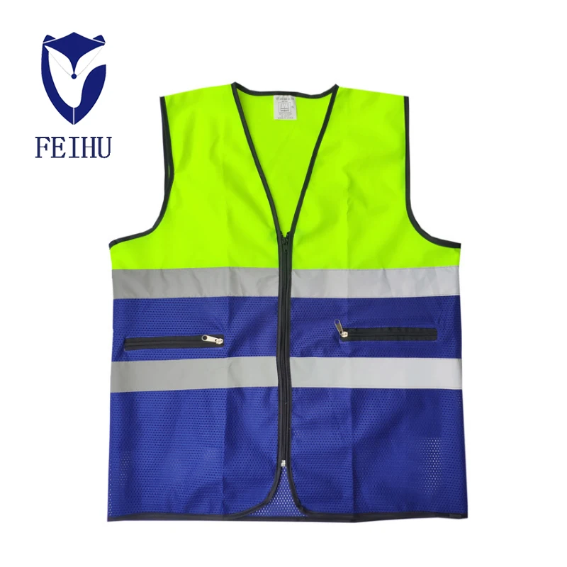 High visibility reflective vest security vest with multi function pockets