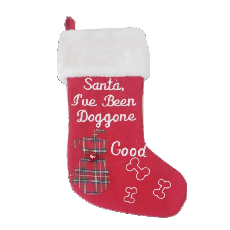 New Fashion Custom design high quality promotional Wholesale Red Christmas hanging decoration gift socks