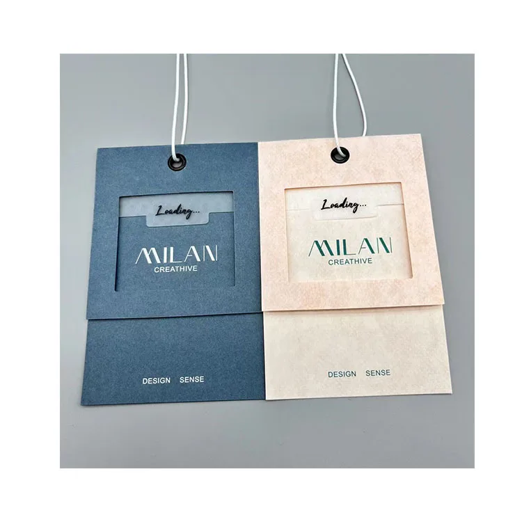Luxury custom garment printing clear clothing merchandise pvc plastic hang tag with string