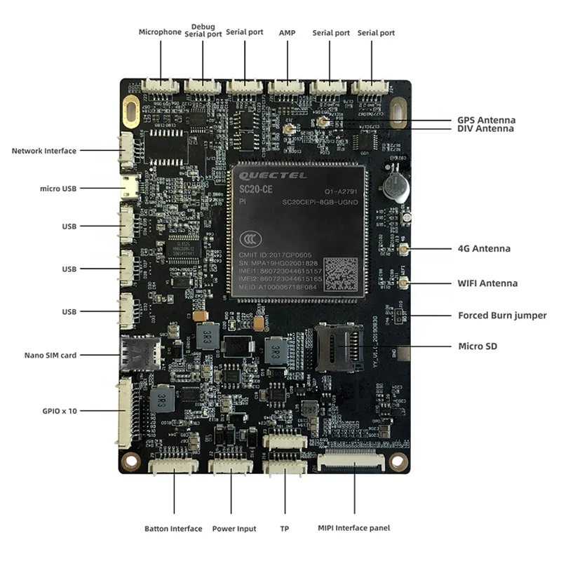  Смарт-плата SC20 плата Andriod MSM8909 устройство IOT смарт-устройство quectel оборудование для распознавания