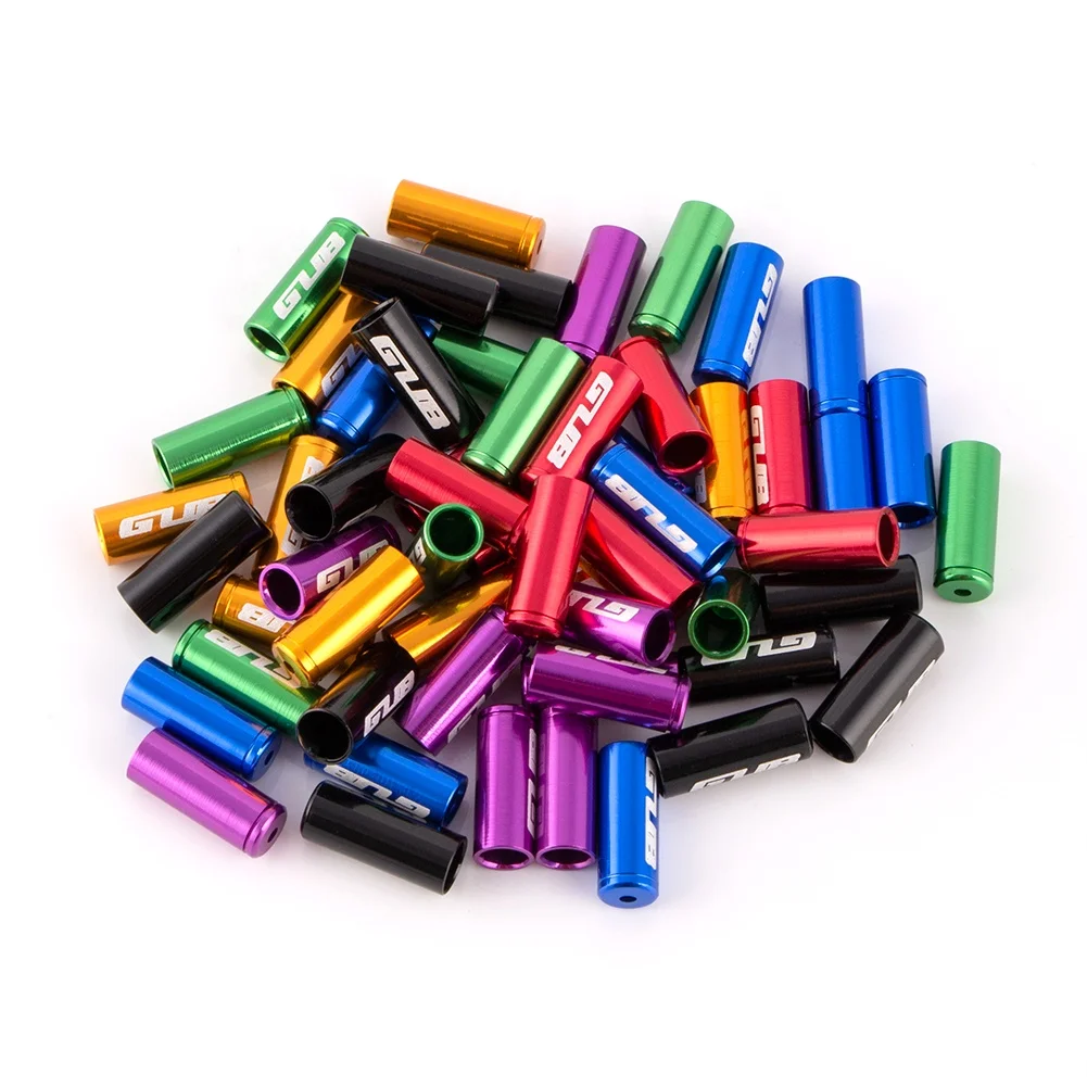 GUB 100Pcs/Bottle 4mm Shifter Alloy MTB Road Bike Brake Cable Cap Shifter Cable Bicycle Derailleur Shifter Cable End Tip Cap