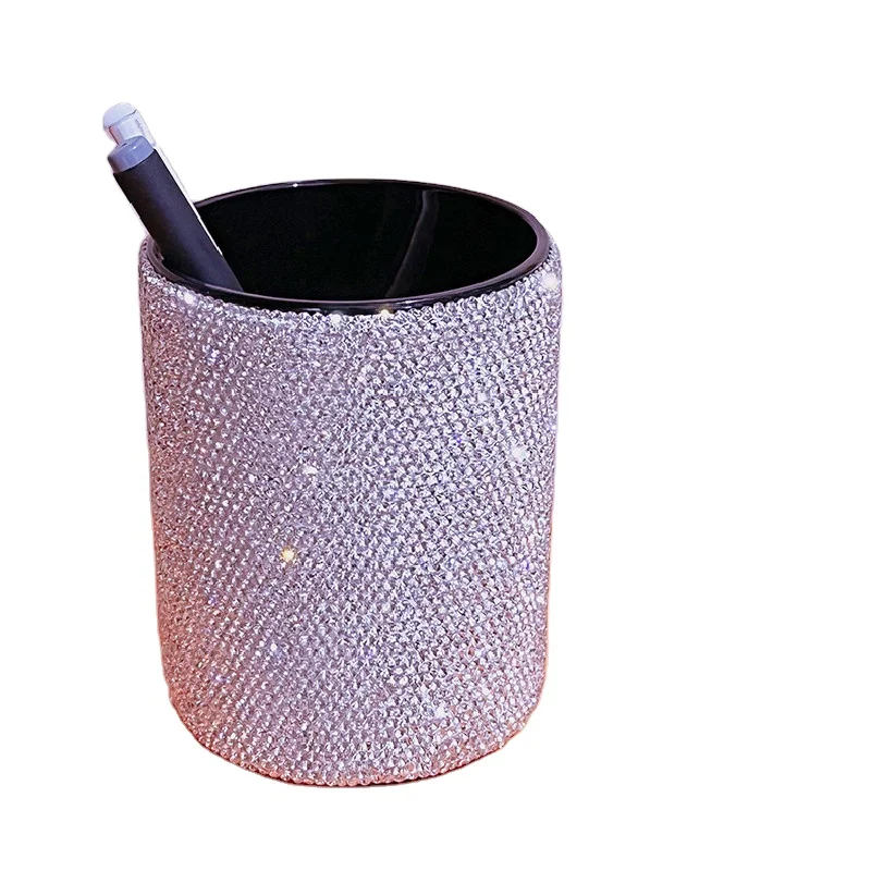 Rose Gold Metal Pen Holder Office Organizer Round Square Pencil Pen Stand Holders Container For Desk