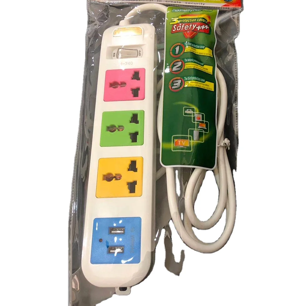 China Manufacturers Hot sale products multi plug extension socket adapter with 3 usb power king with 1.8m wire