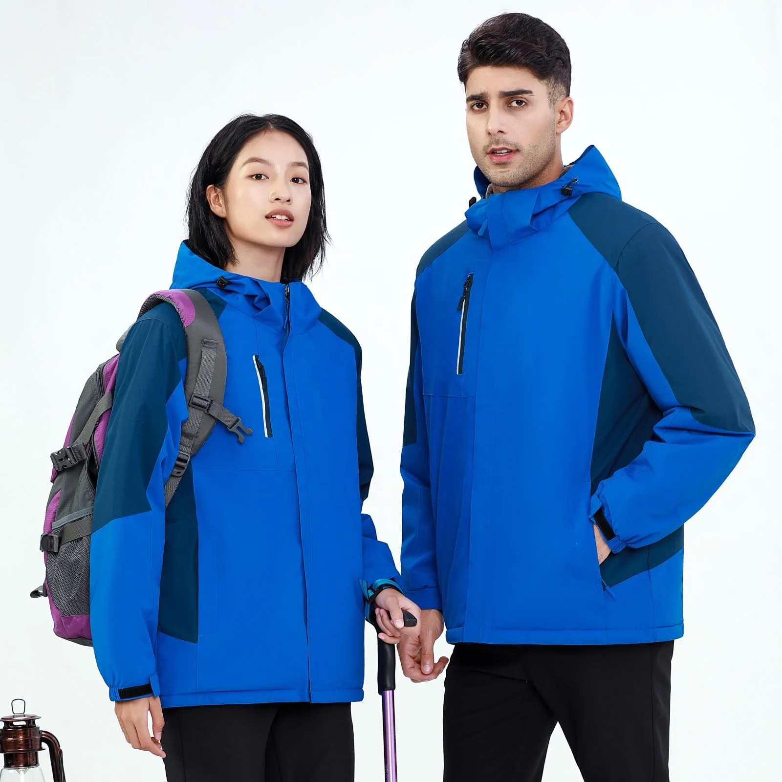 Wholesale Oem Softshell Jacket Men Outdoor Windproof Hooded Windbreaker Thermal Fleece Hiking Jackets Stand Waterproof Jacket