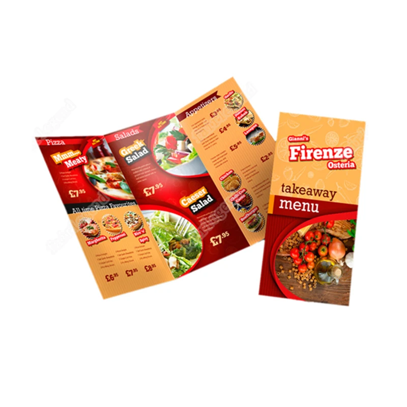 18040506 Yiwu Custom Commercial poster leaflet flyer menu printing food take away wholesale printing