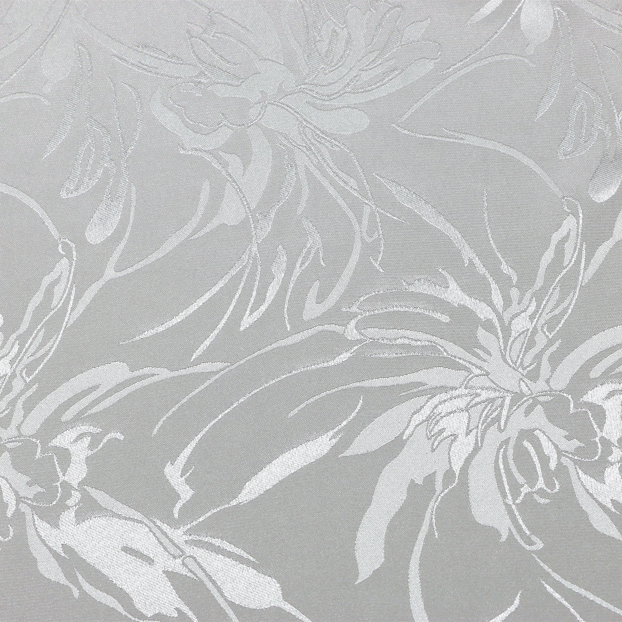 High quality Breathable 100% Polyester Silver chrysanthemum pattern jacquard satin fabric for dresses