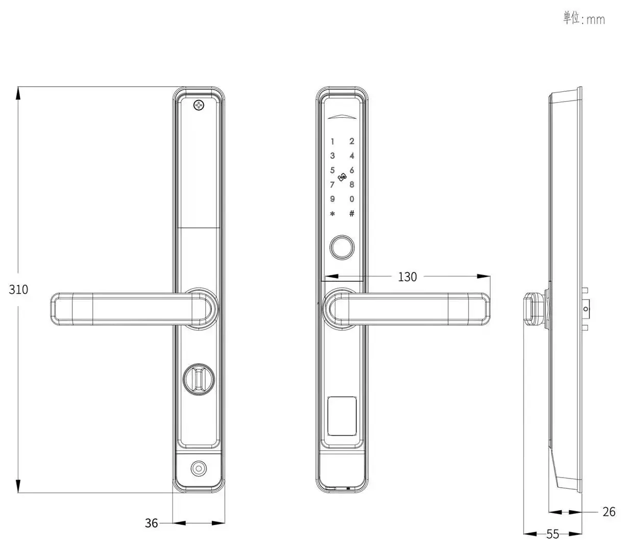 ELA Top Security Mortise Door Lock M1 RFID Smart Electronic Digital Hotel Door Handle Lock