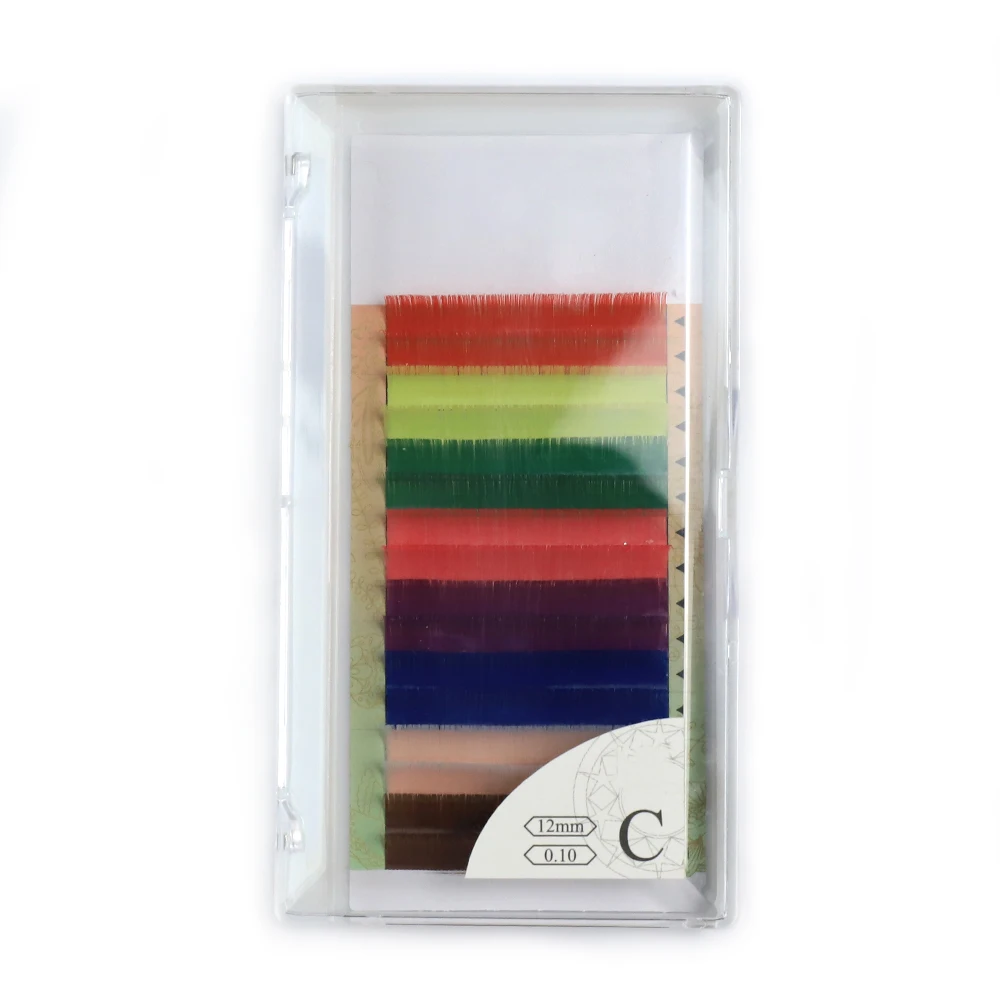 
lashes vendor for Korean silk colorful eyelash extensions Wholesale Prime Silk Lash Individual Eyelash Extensions 