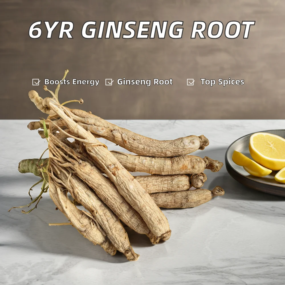 High Quality Premium Single Spices 6 Years Dried  Ginseng Root Fresh RenShen Herb with Raw Processing AD Drying Process