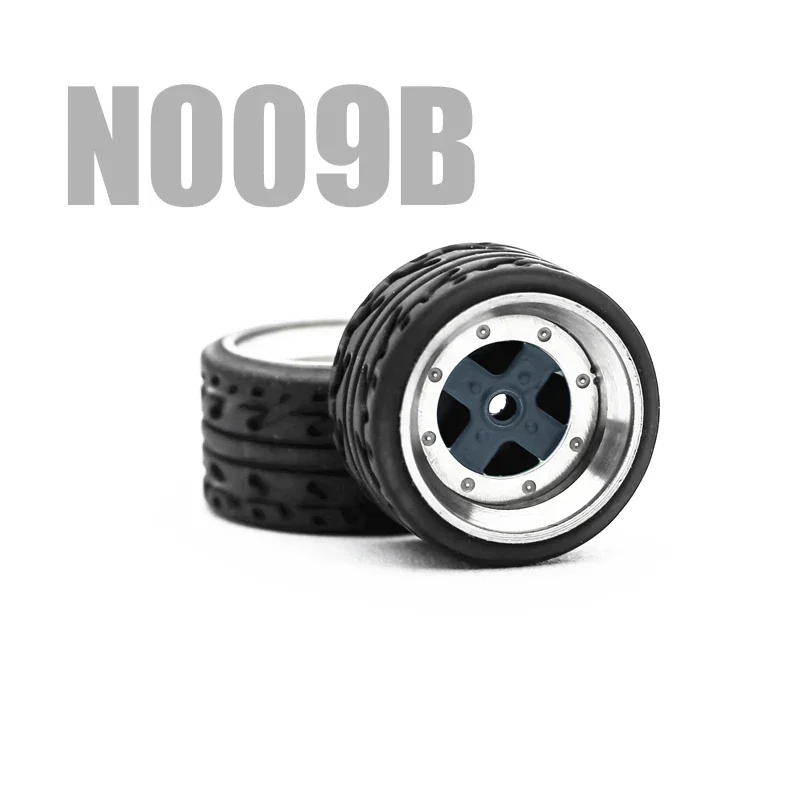 Alloy Wheels with Rubber Tires for 1/64 Scale Model Cars - Easy Installation