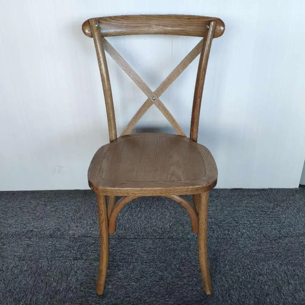 Classic Wooden Dining Stacking Wedding Cross Back Chair