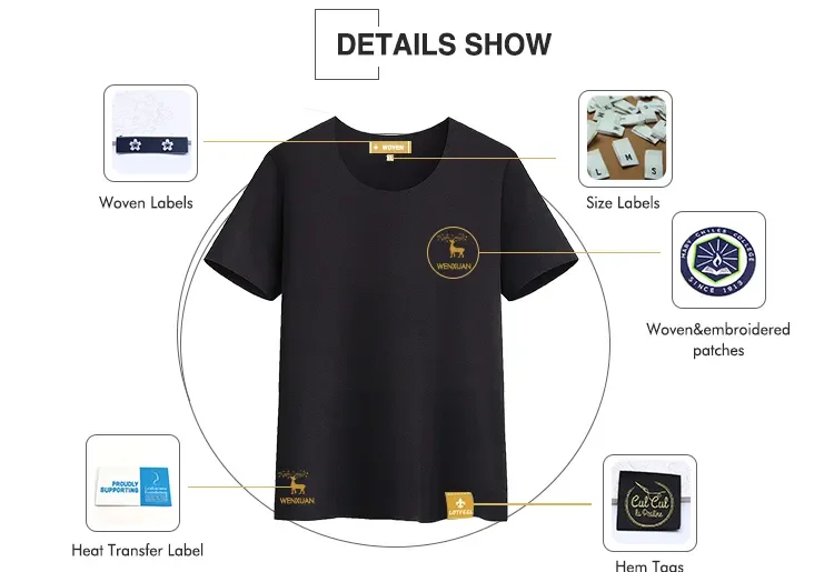 Factory weaving mechanism to create high quality brocade woven label clothing custom logo clothing label