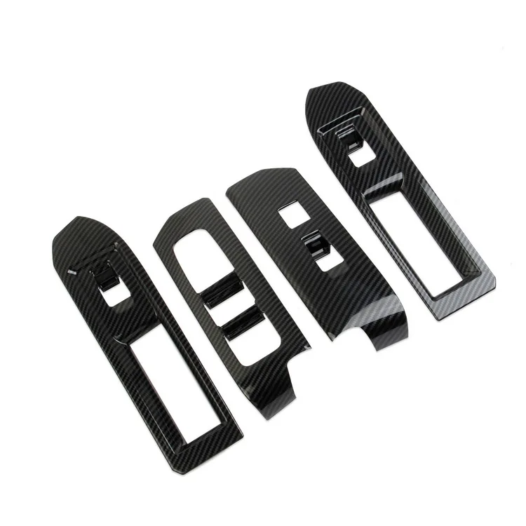 Carbon fiber style car accessories interior decorative door window lift switch panel trims cover for Toyota Tacoma 2024