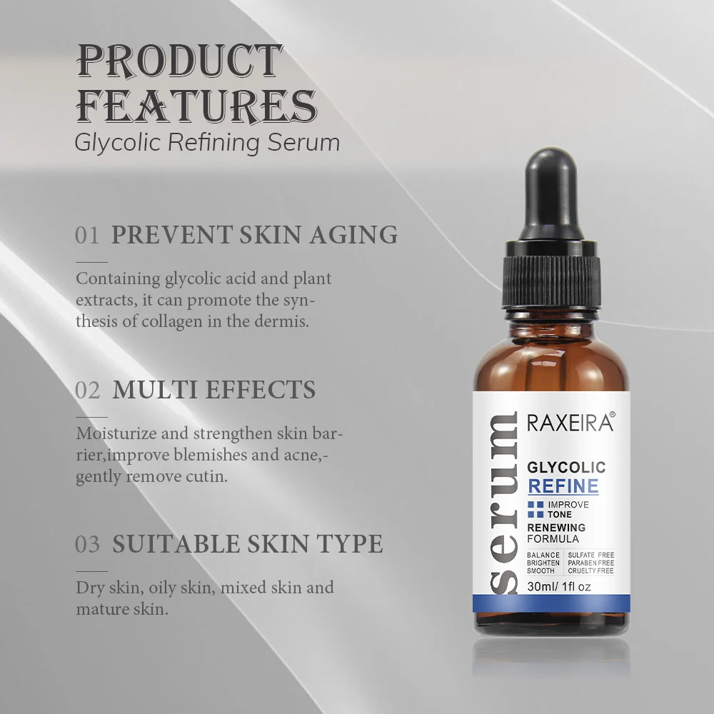 Private Label Chemical Remove Dark Spot Peel Serum for Face Glycolic Acid Serum