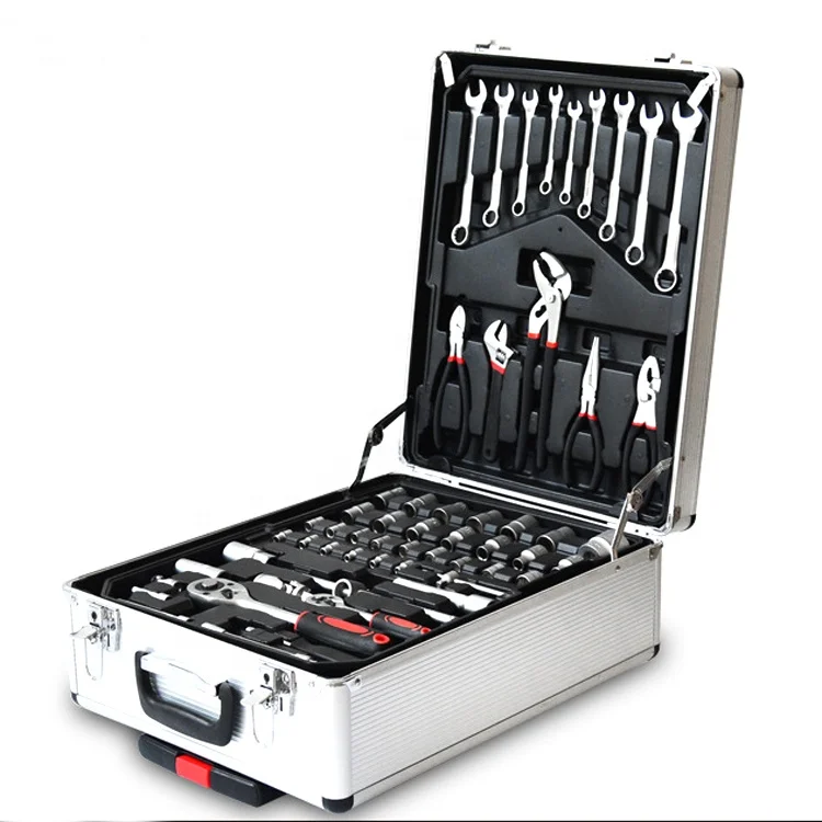 499 pcs Pull Rod Aluminum Box combined tool set Ratchet wrench Home Car Motorcycle Repair Tools Household hardware kit