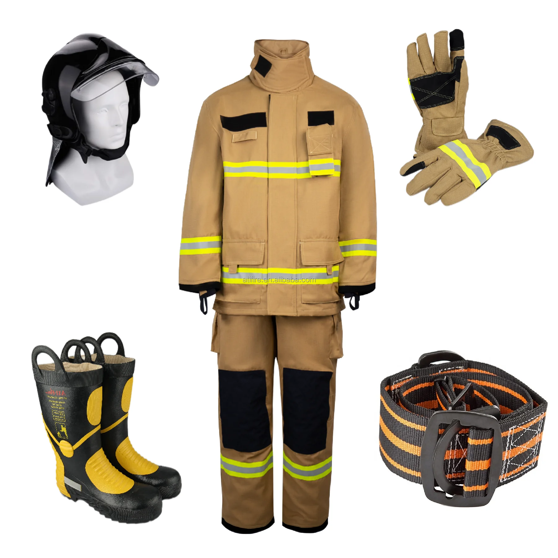Premium Firefighting Clothes  EN469 Compliant Fireman Suit Nomex Kevlar & Aramid Firefighter Suits for Enhanced Protection.