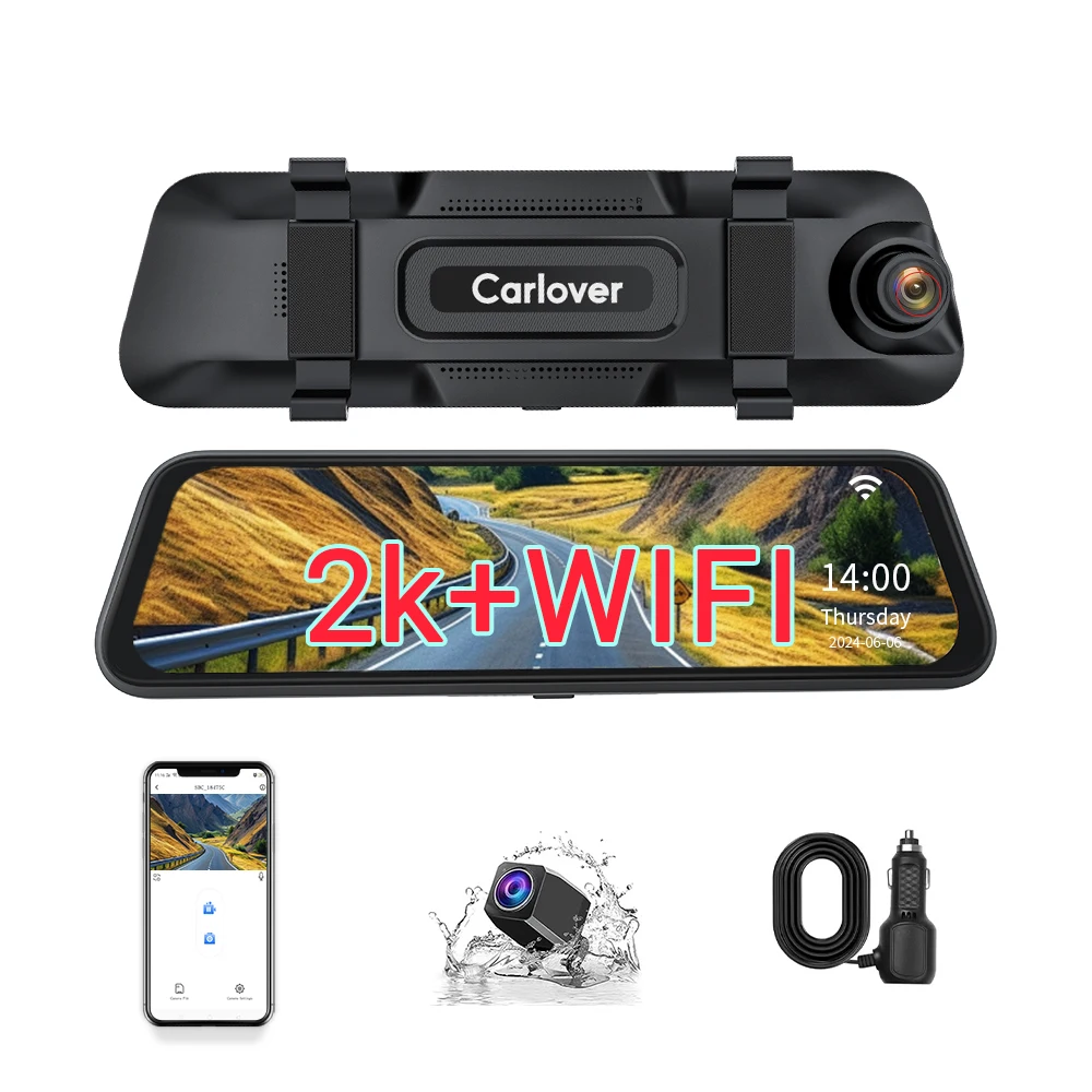car black box dash cam 2k car mirrors with WiFi connectivity rear camera with BSD blind spot monitoring reminder