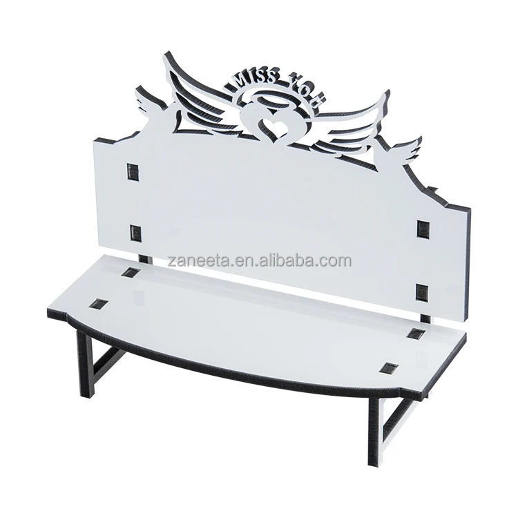 Custom White Blank Sublimation MDF Hardboard Memorial Bench