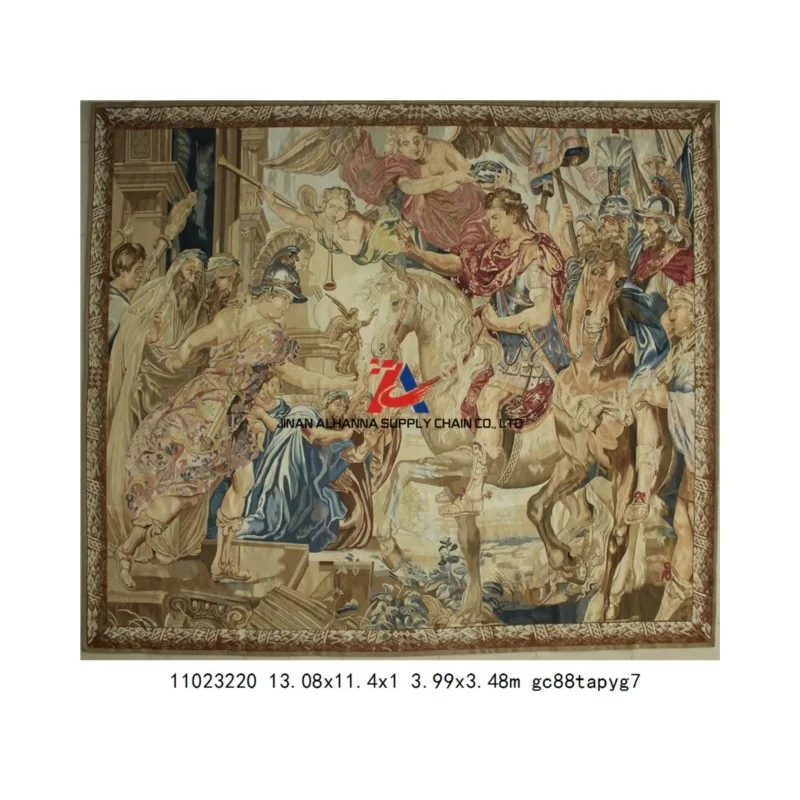 Brand new Large Rare Antique French Aubusson Style Wall Tapestry 126 x 89 cm with CE certificate