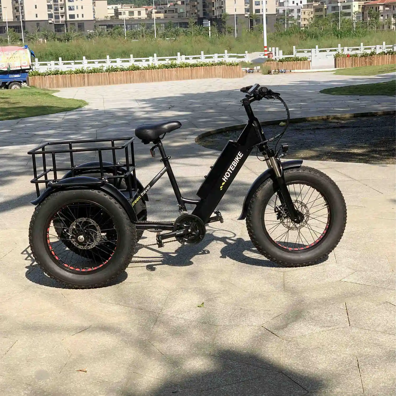 3 колеса Электрический трехколесный грузовой велосипед Максимальная скорость: 25 км/ч Эл famili; Грузовой 160 дисковый тормоз для е-байка