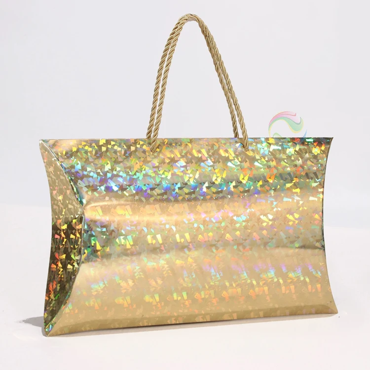 Wholesale Accept Custom Print Logo Folding Paper Large Gift Pillow Hair Extensions Box Packaging for Wigs