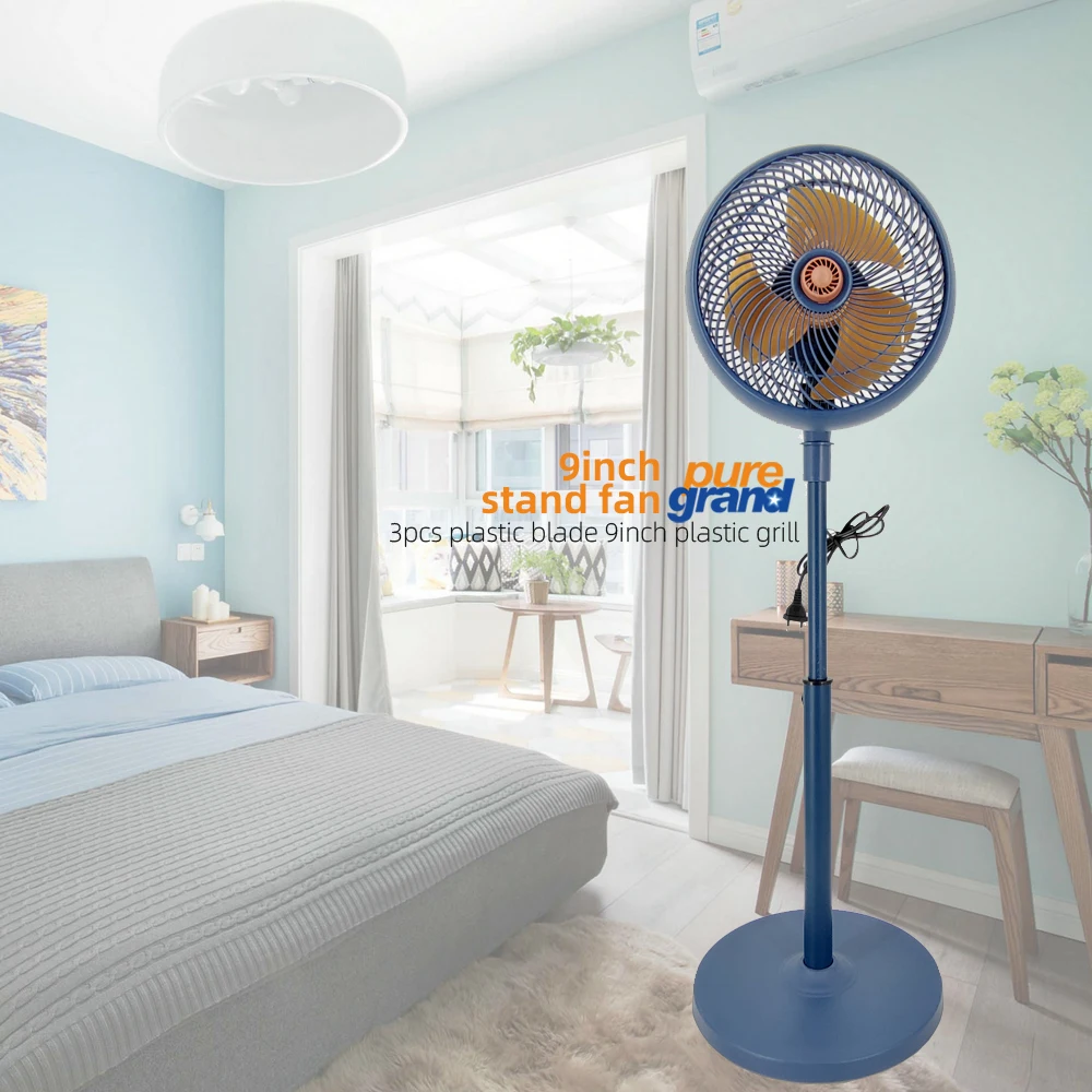Wholesale quiet cooling adjustable height oscillating electric 9 inch stand fan for home