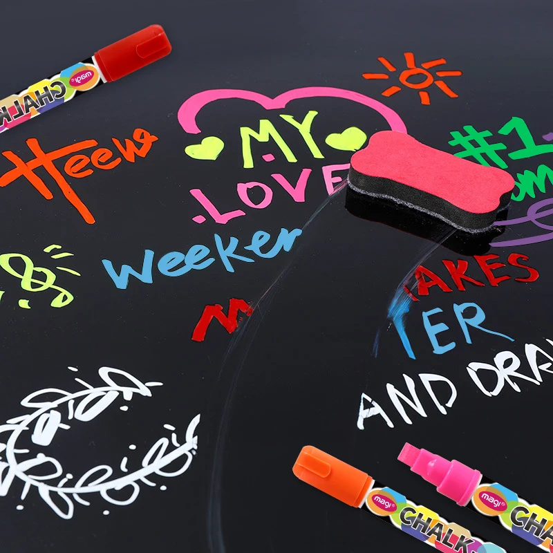 Led Neon Liquid Chalk Marker Pen Fluorescent Erasable Liquid Chalk Marker For Led Board Marker
