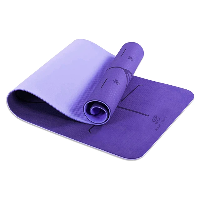 high quality two-color yoga mat anti-slip eco-friendly yoga mat TPE yoga mat