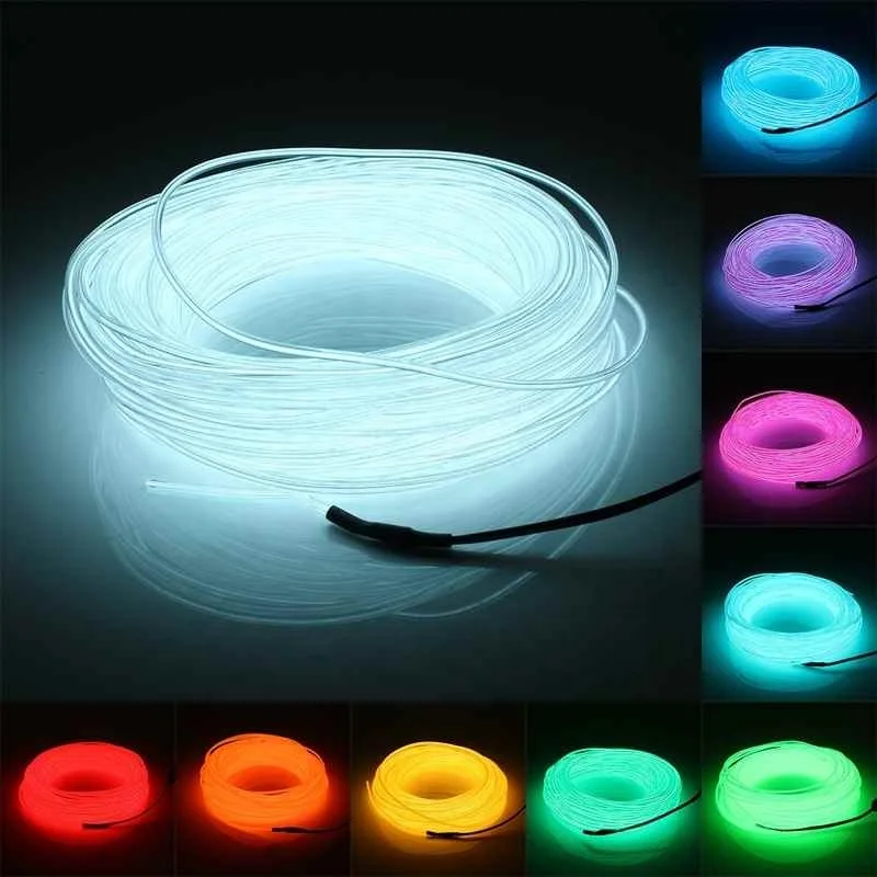 10 м/20 м Праздничная Светодиодная лента EL LED Гибкая мягкая трубка провод неоновый светящийся автомобильный трос Рождественский Декор AC 12 в Рождественское украшение для