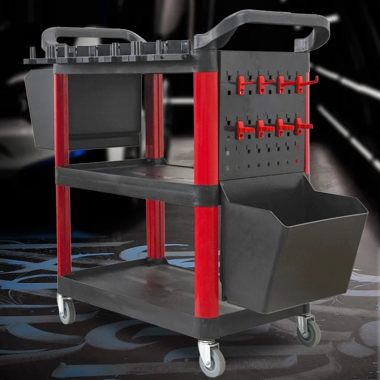 Portable Standard Detailing Cart Wholesale Car Detailing Trolley Universal Car Wash Tool Trolley