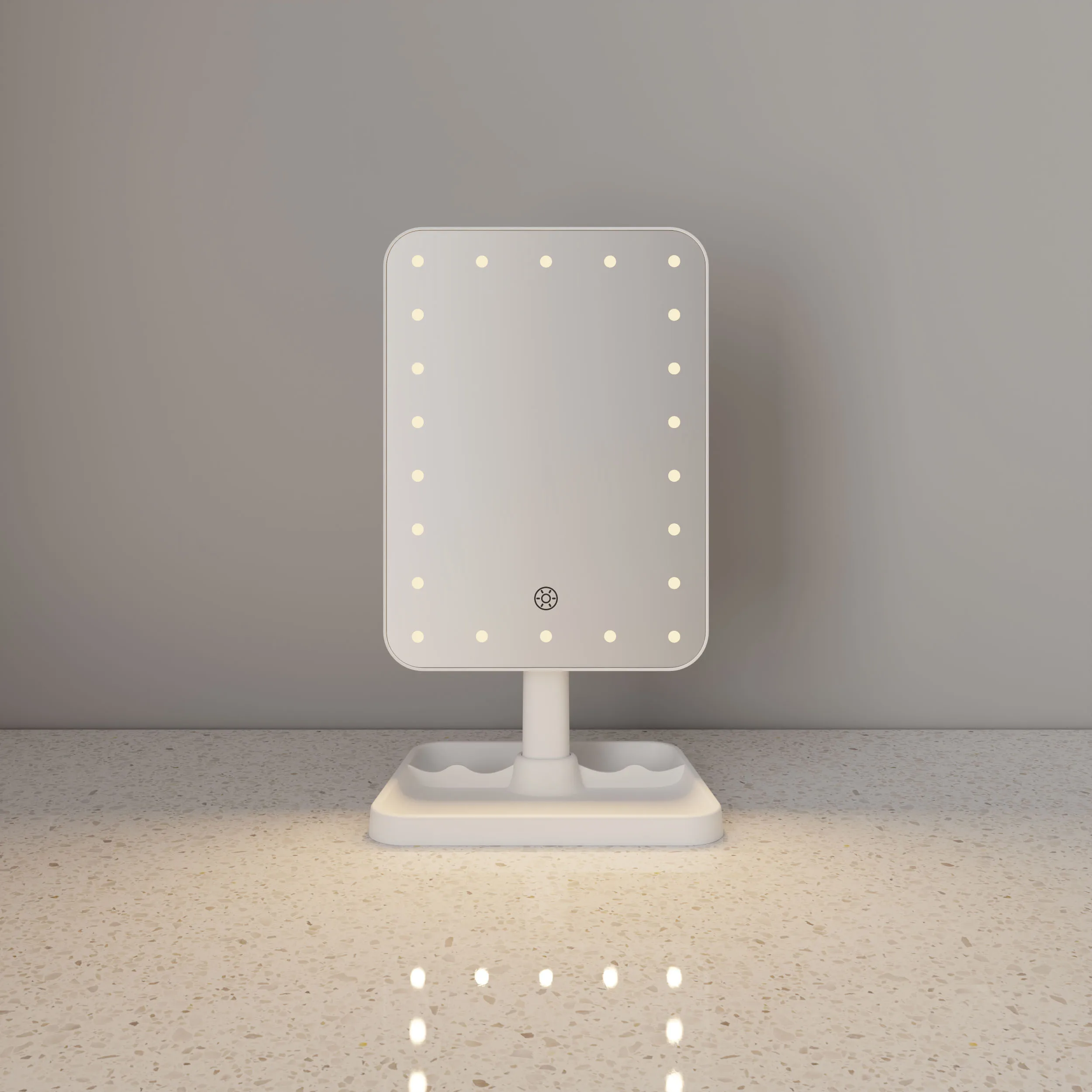 22 Led Lights Type C Charging Port Portable 360 Degree Rotatable Lighted With Lights Rechargeable Table Makeup Led Vanity Mirror