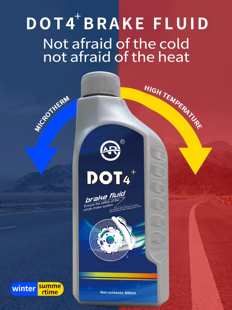 Manufacturer 800ml Plastic Bottle Wholesale dot4 Brake Fluid Lubricant Oil dot 4