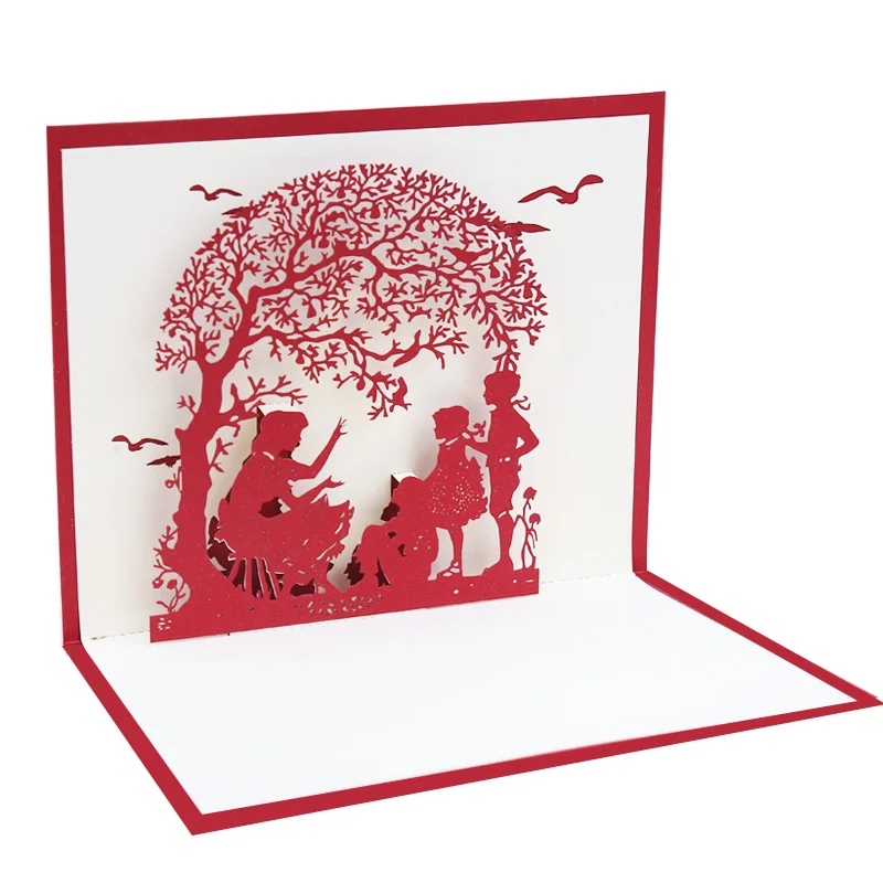 Handmade Thank You 3d  Pop Up Card  Custom Flower Paper Kinds Invitation Gift Holiday Greeting Card