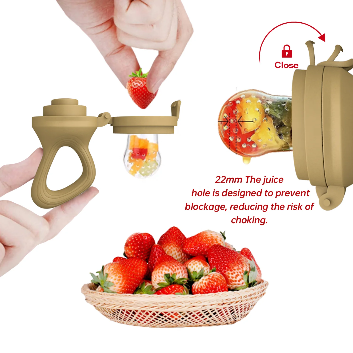 Newborn Food Grade Silicone Feeder Kits Infant Food Dispensing Spoon With Cover Fruit Pacifier BPA Free Baby Fruit Feeder