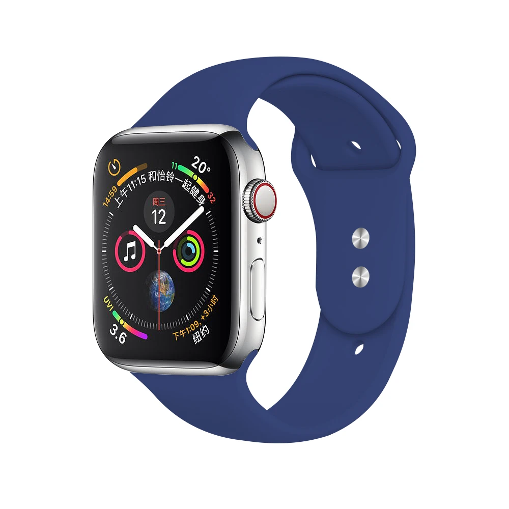  Ремешок силиконовый для Apple Watch спортивный браслет смарт-часов iWatch series 3 4 5 6 se 44 мм 40 42