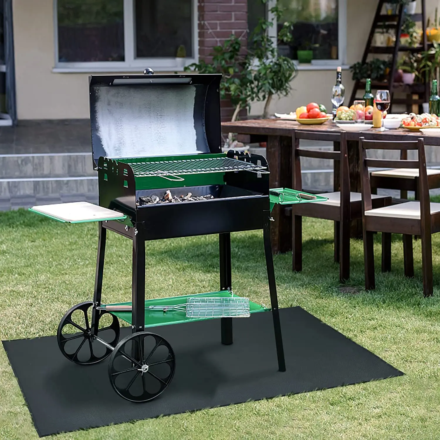 Fireproof Pit Mat Perfect for Charcoal Grills, Gas Grills, Oil Fryers and Smokers Heat Resistant Silicone 50 Custom Logo 0.5-1mm