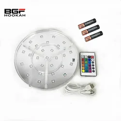 8 Inch Portable Shisha Led Light Rechargeable Remote Control Shisha Hookah Led Light Base