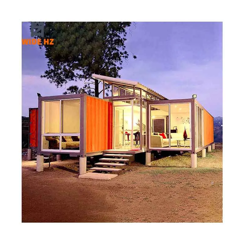 
Two 40-foot Ft modern shipping container home villa prefabricated luxury 2 bedroom steel structure prefab homes house australia 