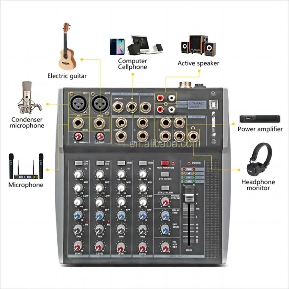 Professional With Ce Certificate Bluetooth Audio Mixer