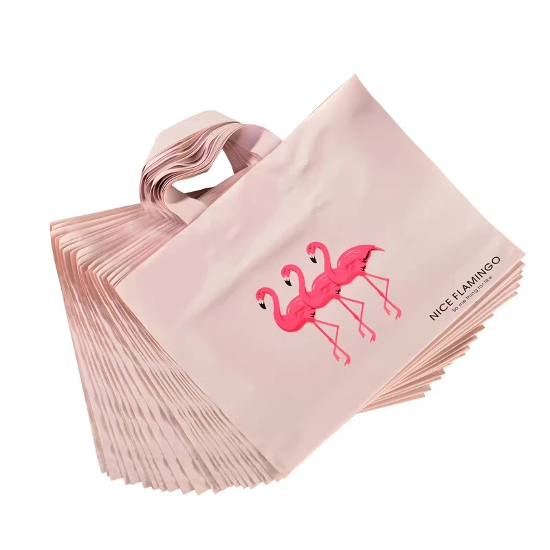 custom print your own logo plastic bag shopping carry bag with handle