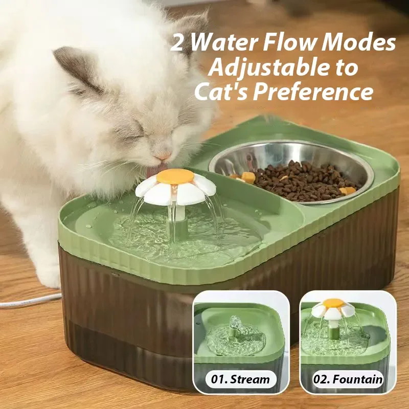 Custom App Control Ultra Silent Filtration Flow Mode Food-Grade Water Circulation Separator Automatic Pet Water Fountain