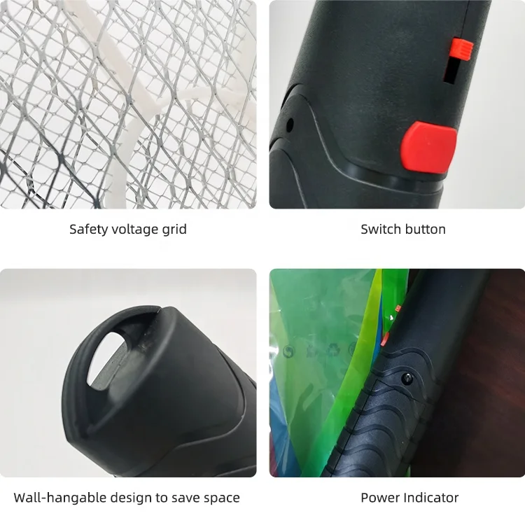 Indoor Pest Control 2 *AA Battery Bug Zapper Racket Electric Killing Mosquito Swatter