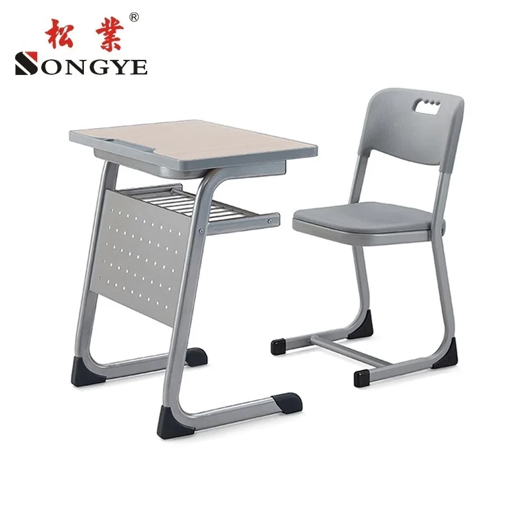 Wooden College Table and Chair Student Modern Classroom Furniture Set Library Furniture