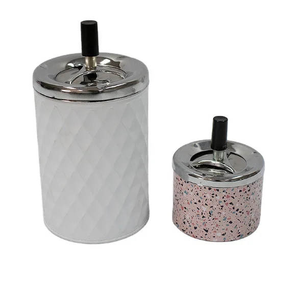 Press and rotate diamond shape tin material ashtray SW200502