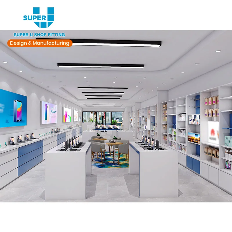 25+ Years shopfitting supplier modern design store electronics showroom for computer tailor made computer store furniture