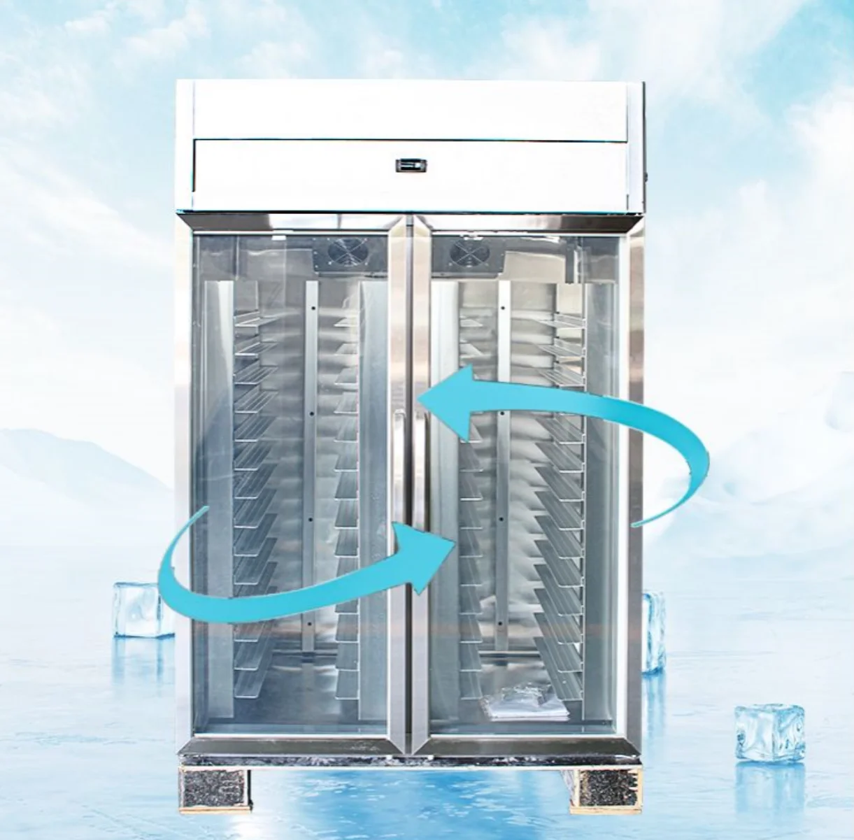 double door fridge bakery fridge double door Freezer and chiller with GN pans